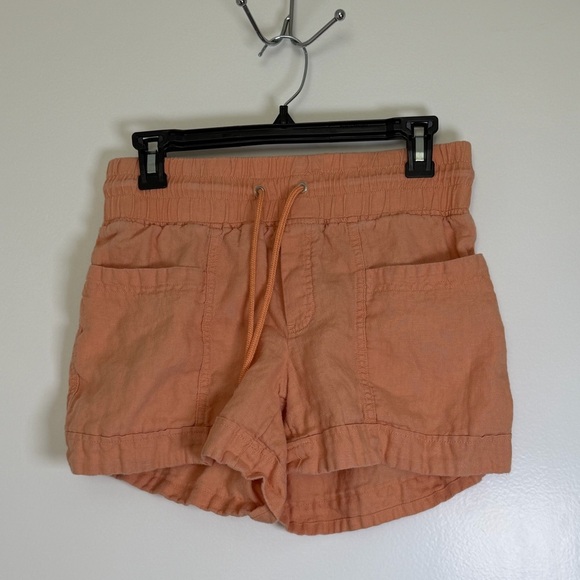 Athleta Cabo Linen 4" Shorts Short Coral Peach Women’s Size 2 Pockets Size 2 - Picture 2 of 7